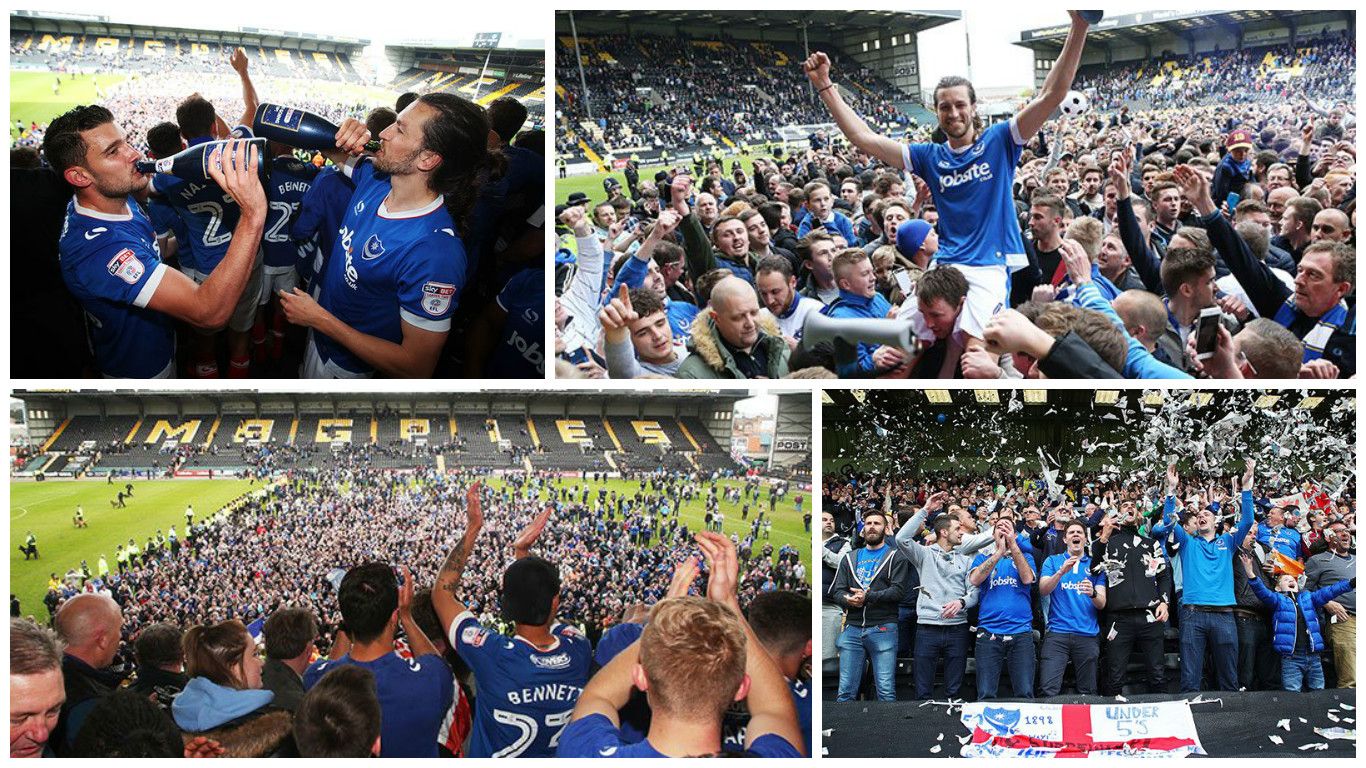 Pompey celebrate promotion to League One News Wave 105